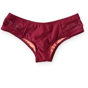 NWT Malibu burgundy lazercut cheeky bikini bottom